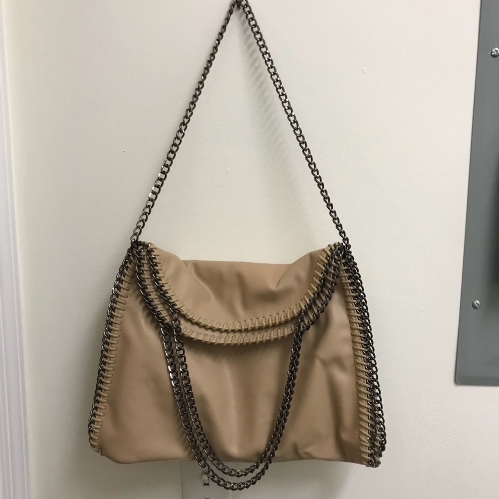 Nude over the shoulder bag